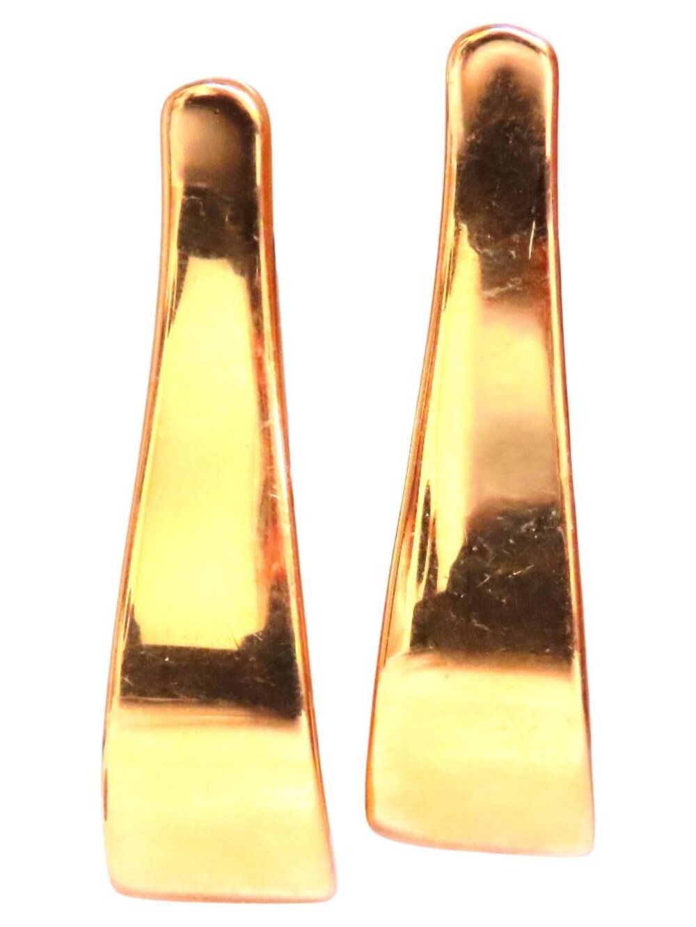 Elongated Semi Hoop High Shine Lever Clip Earring 14kt*